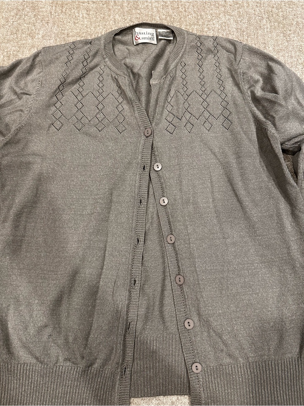 Hasting & Smith Brown Knit Button-Front Cardigan